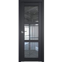 Межкомнатная дверь ProfilDoors 2.13U L 40x200 (черный матовый, стекло прозрачное)