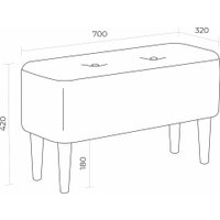 Банкетка MONOFIX Четт (микровелюр/пыльно-голубой №26)