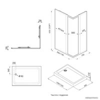 Душевой уголок Triton Вента Хром А1 120х80 (прозрачное стекло)