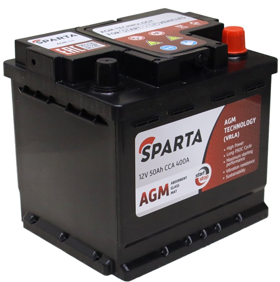 

Автомобильный аккумулятор Sparta AGM R+ (50 А·ч)