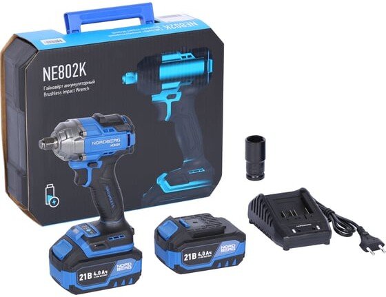 

Гайковерт Nordberg NE802K (с 2-мя АКБ, кейс)