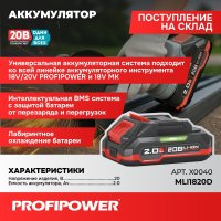 Аккумулятор Profipower MLI1820D X0040 (20В/2 Ah)