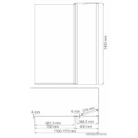Стеклянная шторка для ванны Wasserkraft Berkel 48P02-110R Matt glass Fixed