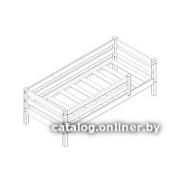 Кровать-тахта Мебельград Соня вариант 3 (массив сосны белый)