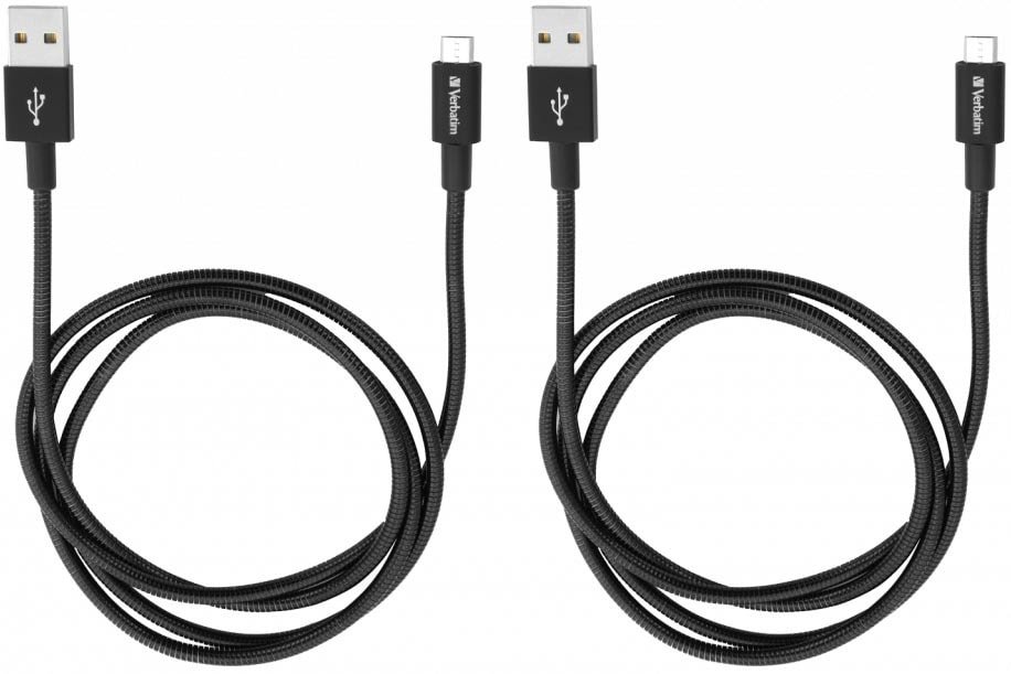 

Кабель Verbatim USB-A – micro-USB 1 м + 1 м (черный) 48874