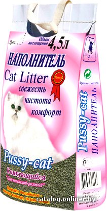 Наполнитель для туалета Pussy Cat комкующийся розовый 4.5 л