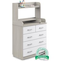 Детский комод Атон Мебель Сириус-2 с полкой 805 (шимо светлый/белый)