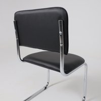 Офисный стул AksHome Славия (искусственная кожа, черный/хром)