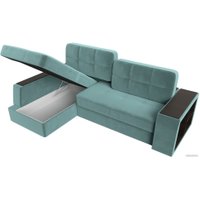 Угловой диван Лига диванов Брюссель левый 110648L (велюр бирюзовый)