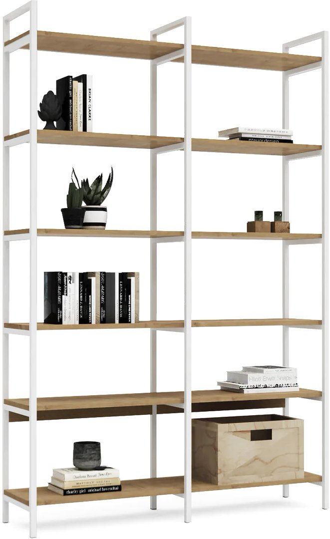 

Стеллаж Crafto Симпл Плюс Лофт 03 1250x320x1900 (белый/дуб)