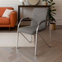 Офисный стул AksHome Samba AKS-1 (Leto 68 темно-серая ткань, мягкие подлокотники)