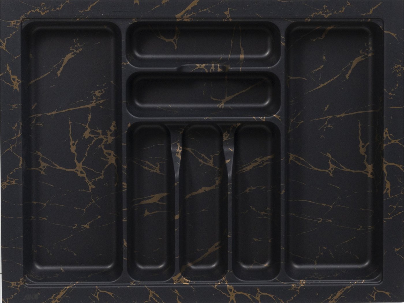Лоток для столовых приборов AKS 700 Marble 635x485 (черно-золотой мрамор)