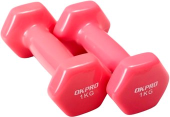 Набор гантелей OKPRO OK1001A-1 2x1кг (розовый)