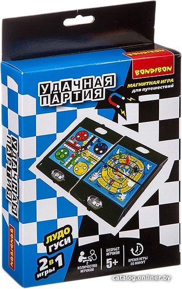 Детская настольная игра Bondibon Удачная партия 2в1. Лудо, гуси ВВ3483