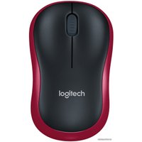 Мышь Logitech M185 (черный/красный)