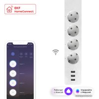 Умный удлинитель EKF Connect PRO Wi-Fi c USB RCE-2-WF