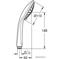 Душевая лейка Grohe Euphoria 110 Massage (белый) [27239LS0]