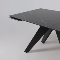 Кухонный стол Lepremo AV 2122 МДФ+керамика раздвижной 1400-2000x850 (черный матовый Shakespeare/черный)