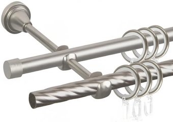 Карниз для штор АС ФОРОС Grace D16К/16Г + заглушка (3м, сатин)