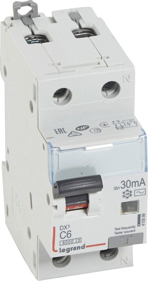 

Дифференциальный автомат Legrand DX3 1P+N C 6A 30мA AC 410999