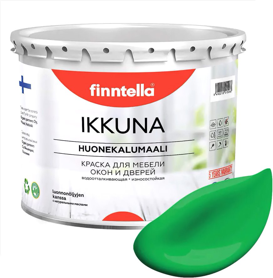 

Краска Finntella Ikkuna Niitty F-34-1-9-FL131 9 л (луговой зеленый)