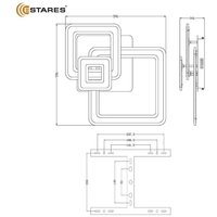 Припотолочная люстра Estares Triplex Square 124W 3S-APP-596x596x146-BLACK/WHITE-220-IP20