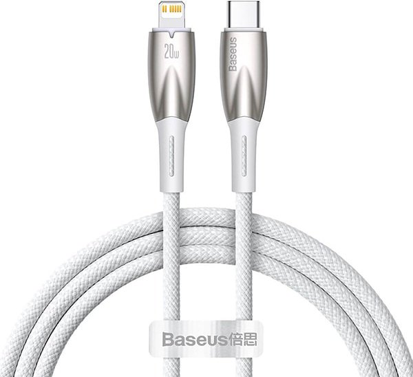

Кабель Baseus Glimmer Series Fast Charging Data Cable Type-C - Lightning 20W CADH000002 (1 м, белый)