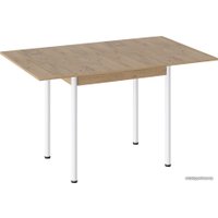 Кухонный стол Трия Родос Тип 2 с опорой d40 (белый муар/дуб крафт золотой)