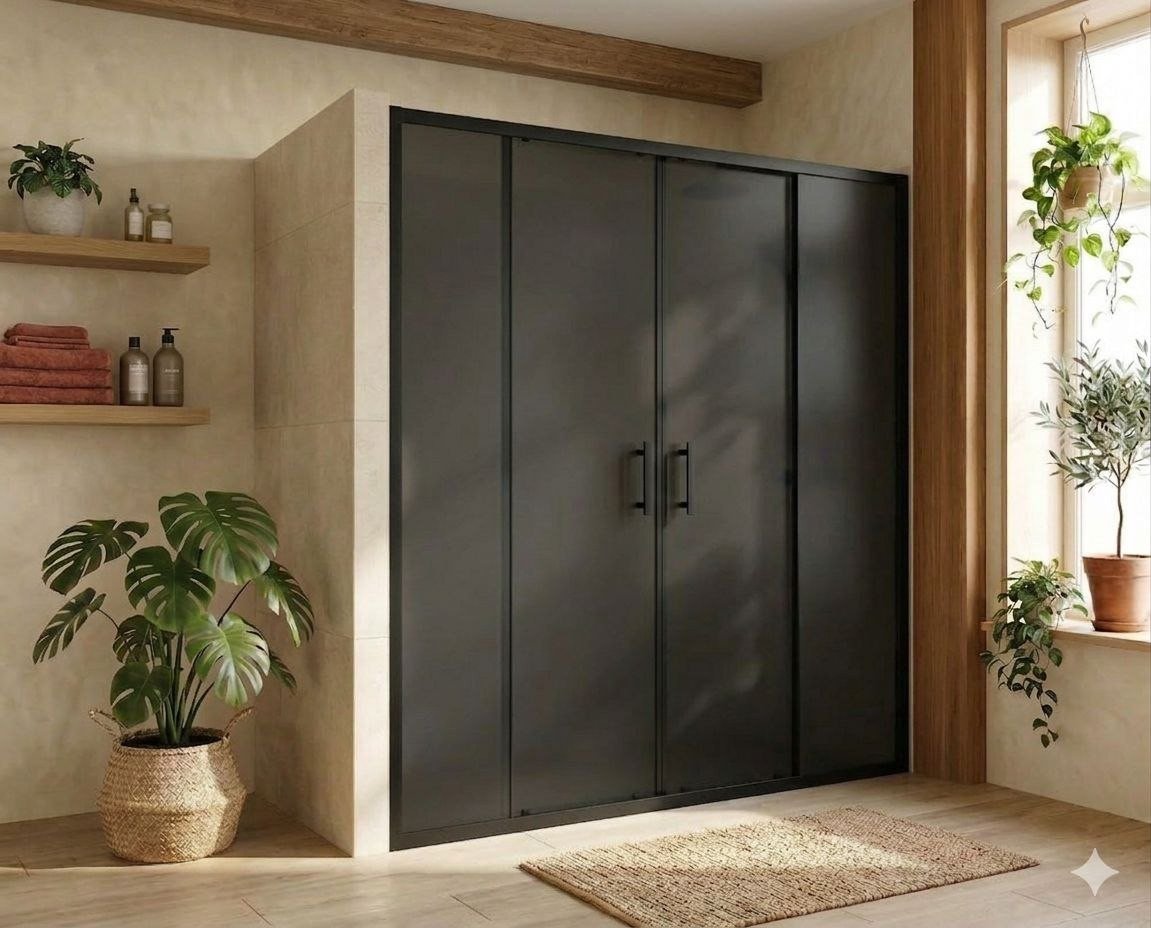 

Душевая дверь MaybahGlass 195x170 MGD-1822-6 (графитовое матовое стекло/черный)