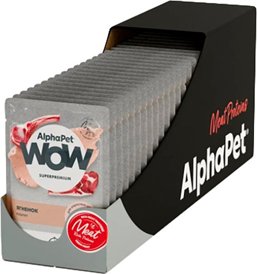 Консервированный корм для собак AlphaPet Wow Паштет с ягненком 28x85 г