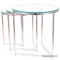 Журнальный столик Signal Trinity (прозрачный/серебряный)