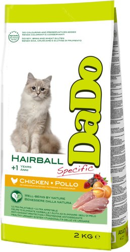 Сухой корм для кошек Dado Hairball с эффектом выведения шерсти c курицей 2 кг