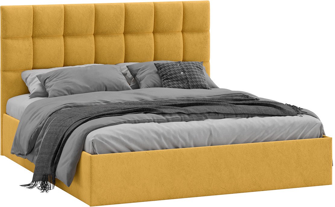 

Кровать Трия Эмбер универсальный тип 1 с ПМ 160x200 (микровелюр Wellmart Yellow)