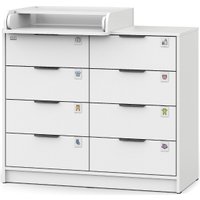 Детский комод Атон Мебель Zeus 1008 ЛДСП с шариковыми направляющими (белый)