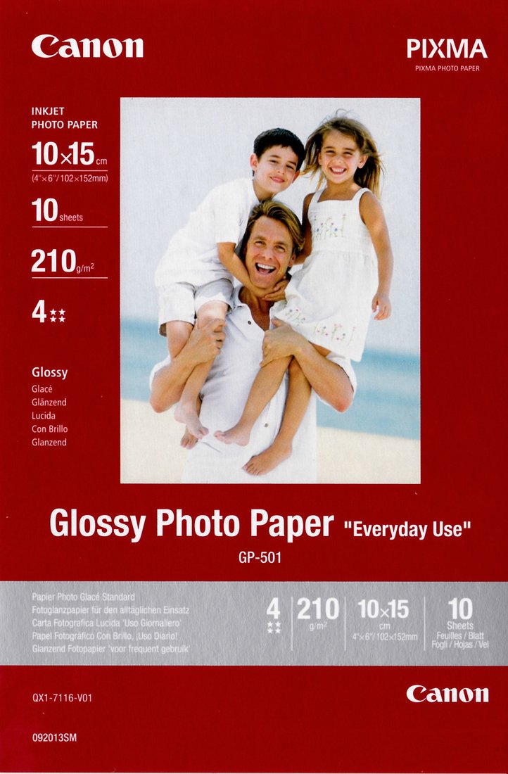 

Фотобумага Canon Everyday Use Glossy GP-501 10x15 210 г/м2 10 л 0775B005