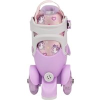 Роликовые коньки Cosmoride Honey + набор защиты (р-р 31-34, белый/фиолетовый)