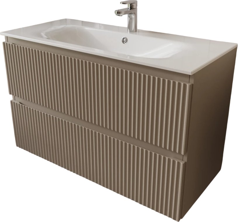 TERMINUS Тумба с умывальником Сицилия 100x62x45 с 2 ящиками SIC101002200501O (капучино)