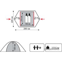 Треккинговая палатка Tramp Lite Tourist 2