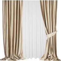 Комплект штор Mio Tesoro Velvet 150x260 + Гардина Вуаль 300х260 (капучино, белый)