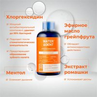 Ополаскиватель для полости рта Waterdent Ополаскиватель для рта с хлоргексидином Грейпфрут 500 мл