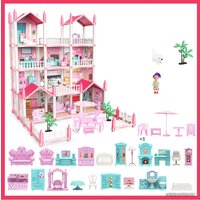 Кукольный домик Sharktoys Beautiful Home четырехэтажный 11500018 (розовый)