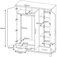 Шкаф распашной Polini Kids Simple трехсекционный 3415 0002725.9 (белый)