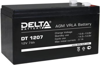 

Аккумулятор для ИБП Delta DT 1207 (12В/7 А·ч)