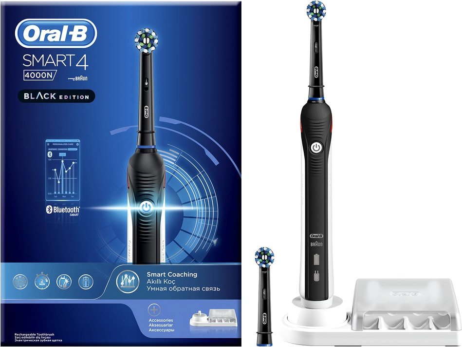 

Электрическая зубная щетка Oral-B Smart 4 4000N Cross Action D601.525.3 (черный)