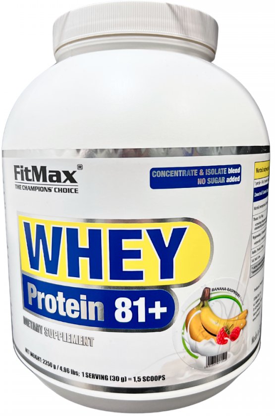 

Протеин сывороточный (изолят) Fitmax Whey Protein 81+ (2250г, банан/малина)