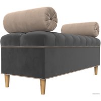 Банкетка Лига диванов Глория 113663 (велюр серый/бежевый/бежевый)