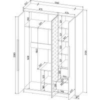 Шкаф-купе Интерлиния Концепт КТ-Ш3з (бетон портленд/белый платинум)