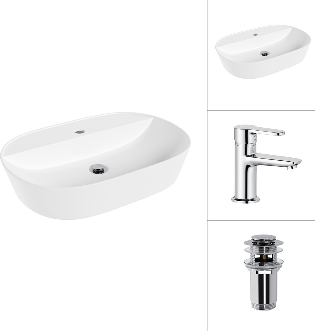 

Умывальник Lauter 21460-60 + Jet 21AM12361 с донным клапаном 21190CH (хром)