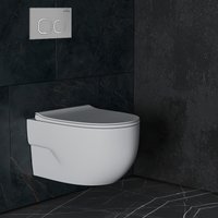 Унитаз подвесной Roxen Porto One Rimless 6 в 1 StounFix Dual Fresh 568244 (кнопка: матовая)