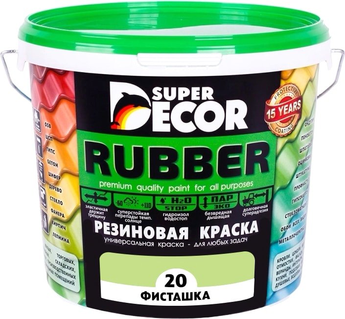 

Краска Super Decor Rubber 1 кг (№20 фисташка)